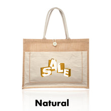 Load image into Gallery viewer, Cotton Pocket Jute Tote Bags #ATOT3777 2 Color Imprint Min 12
