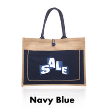 Load image into Gallery viewer, Cotton Pocket Jute Tote Bags #ATOT3777 1 Color Imprint Min 12
