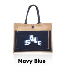 Load image into Gallery viewer, Cotton Pocket Jute Tote Bags #ATOT3777 2 Color Imprint Min 12
