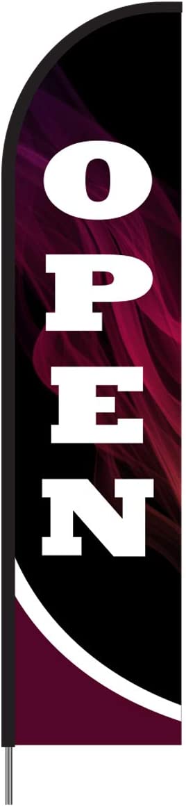 Open Flag Kit 15' Feet Feather Flag Sign Outdoor Banner #OPEN-EVSS15 Min 1