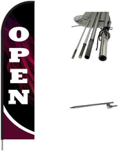 Load image into Gallery viewer, Open Flag Kit 15&#39; Feet Feather Flag Sign Outdoor Banner #OPEN-EVSS15 Min 1

