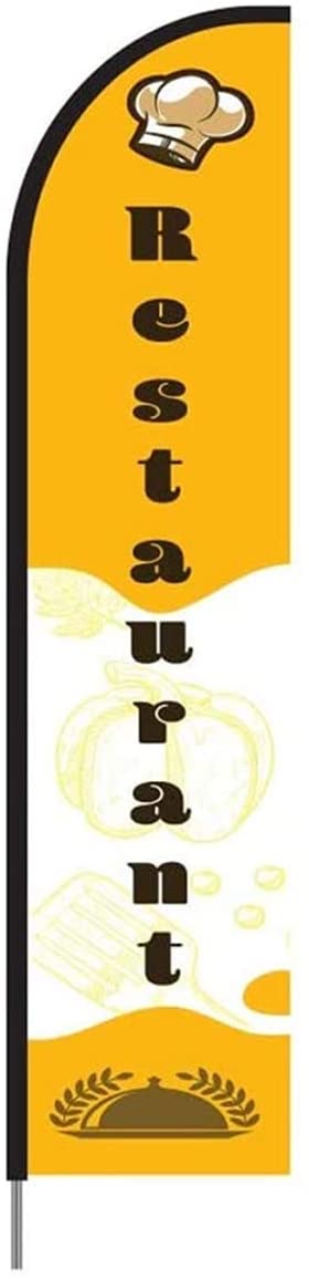 Restaurant Feather Flag Banner Signs, Complete Pole Kit for Store Display, 15ft - Design 1 #RSTD1-EVSS15 Min 1