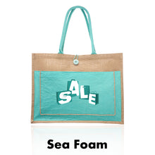 Load image into Gallery viewer, Cotton Pocket Jute Tote Bags #ATOT3777 1 Color Imprint Min 12
