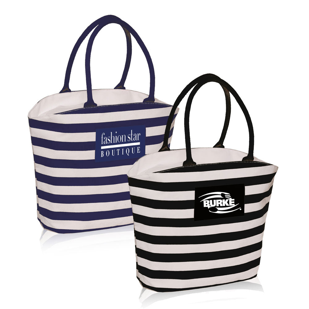 Striped Mariner Tote Bags #ATOT3771 2 Color Imprint Min 12