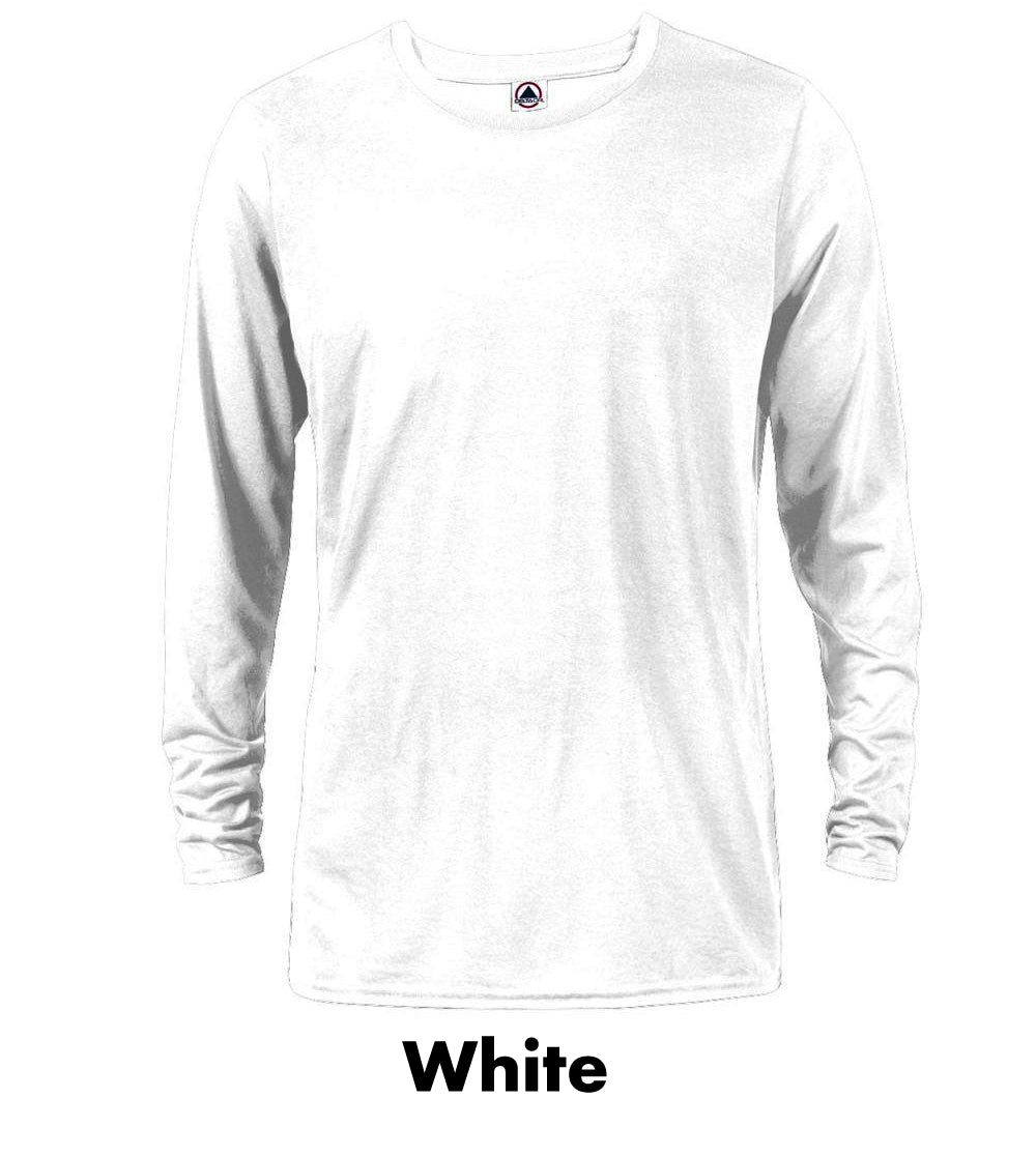 Delta Apparel Long Sleeve Unisex Adult Performance Tees #A616535 2 color, White Min 12