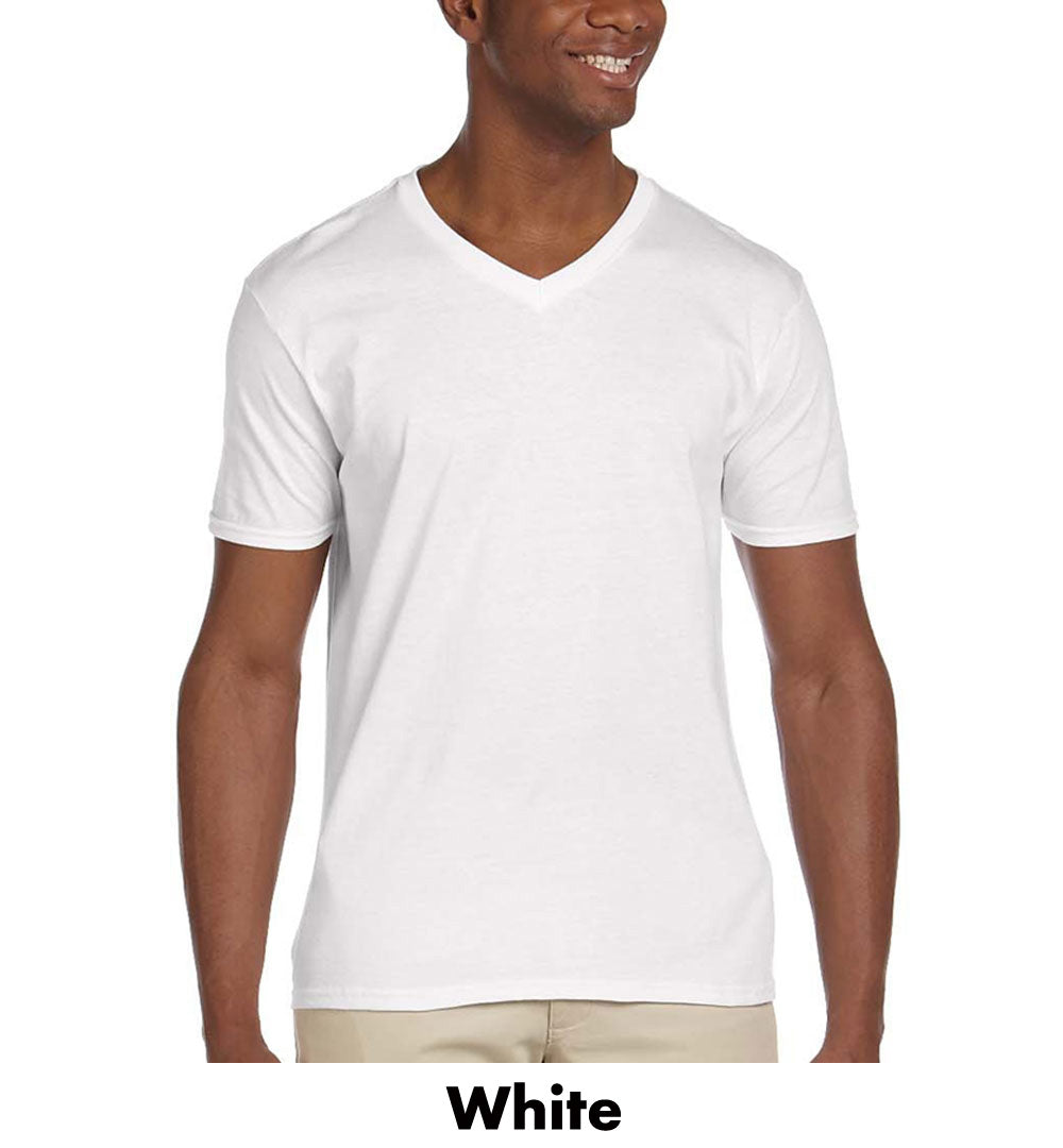 Gildan Adult Softstyle V-Neck T-Shirts #2118-553232816 White - 1 Color Imprint Min 12
