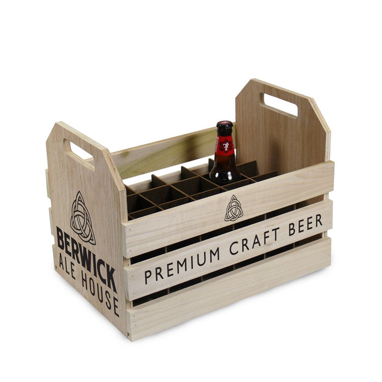 Wood Display Crate with Removable 24-Pocket Dividers #WDCB24 Min 1