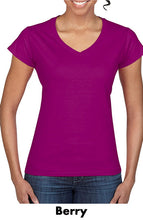 Load image into Gallery viewer, Gildan Softstyle Ladies V-Neck Tees #A64V00L Color - 1 Color Imprint Min12
