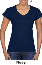 Load image into Gallery viewer, Gildan Softstyle Ladies V-Neck Tees #A64V00L Color - 1 Color Imprint Min12
