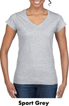 Load image into Gallery viewer, Gildan Softstyle Ladies V-Neck Tees #A64V00L Color - 1 Color Imprint Min12
