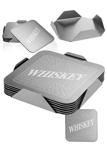 Oshkosh 6 Piece Square Coaster Set with Stand #ABW06 2 Color Imprint Min 12